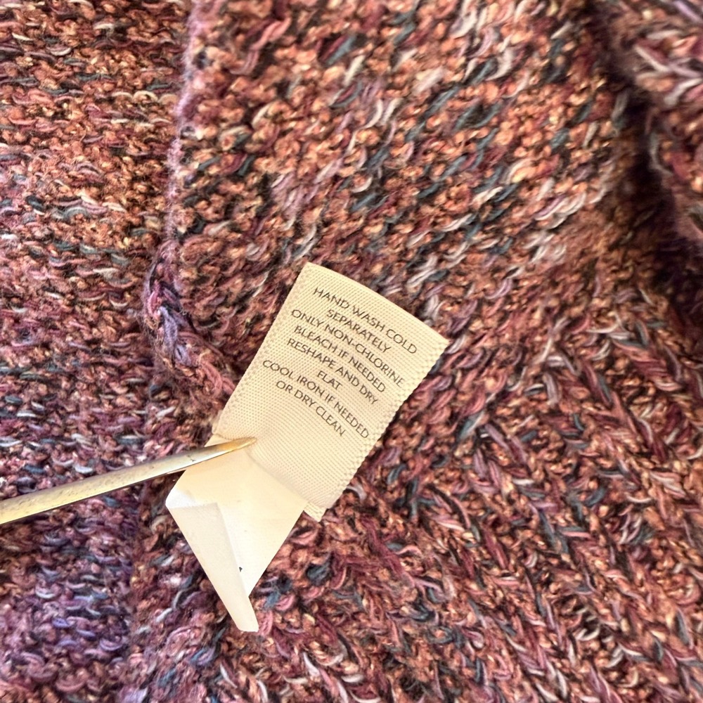 J. Jill Purple Heathered Knit Sweater 1X EUC 3/4 Sleeve Crew Neck Plus Size - Picture 6 of 8